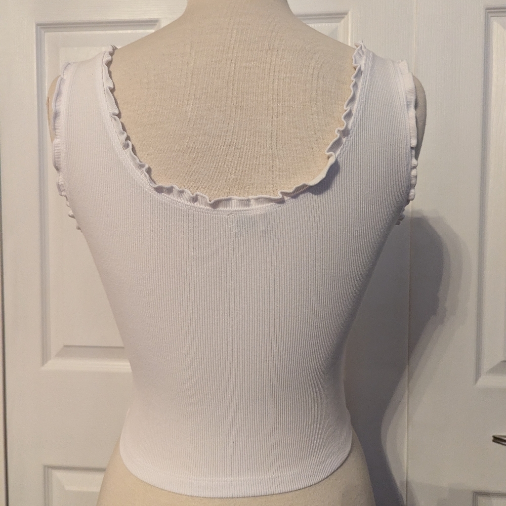 Wilfred Ivory Buttoned Ribbed Tank Top - Picture 2 of 3